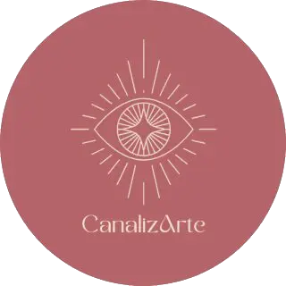 A stylized eye logo with 'CanalizArte' text on a muted rose background.